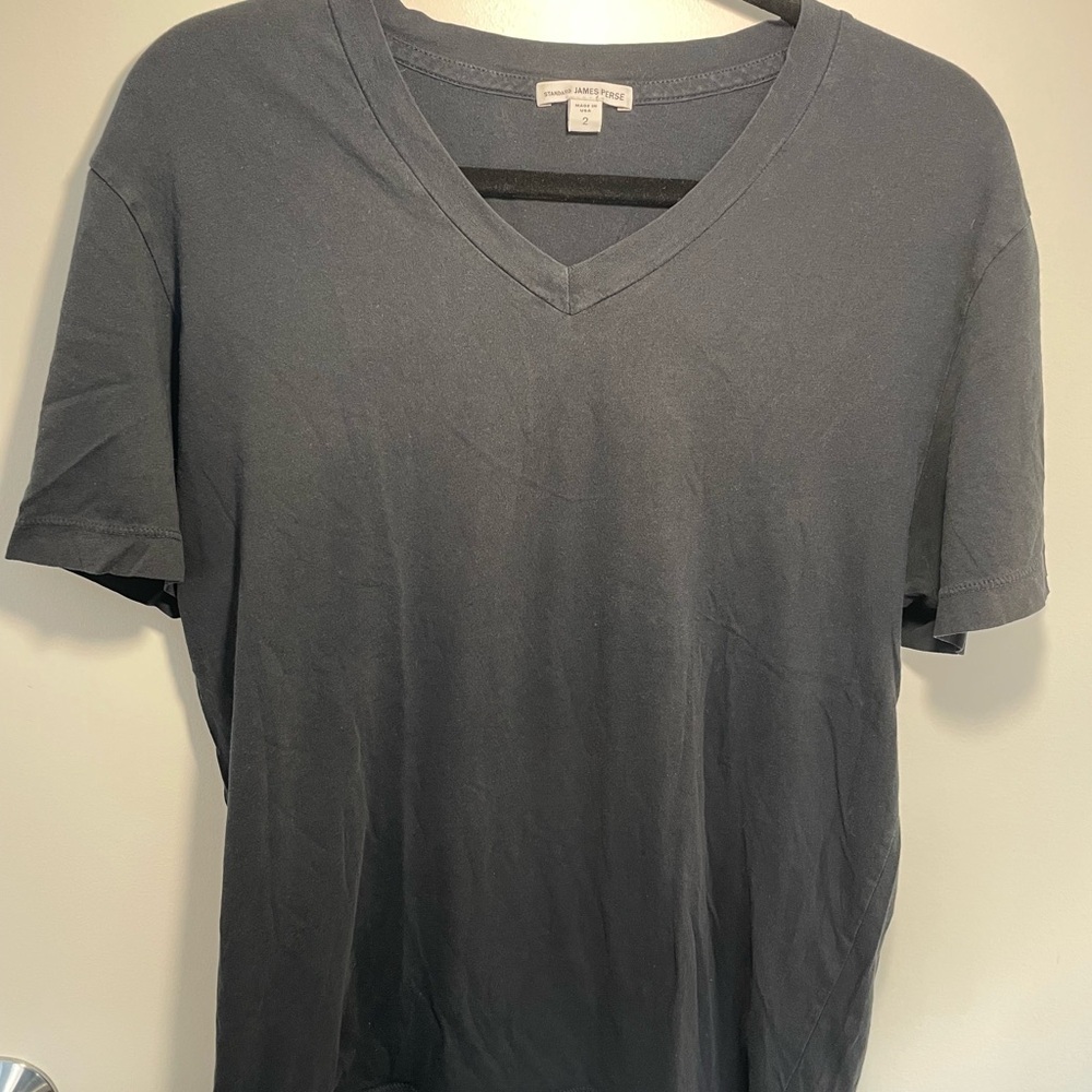 James Perse Black V-Neck T-Shirt